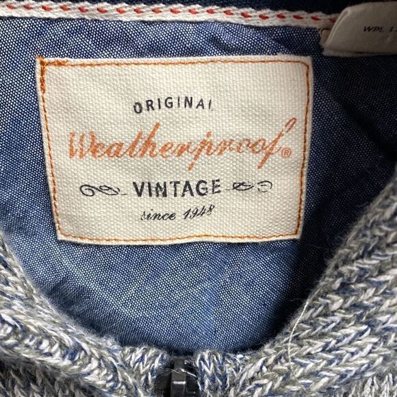 Weatherproof Vintage Gray & Olive Tweed 1/4,Zip Sweater Size Medium - Picture 3 of 6